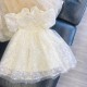 Summer Cheongsam Dress Birthday Dress Baby Girl Bubble Sleeve Children's Princess Dress
