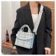 new simple Korean one shoulder underarm bag large capacity lattice handbag