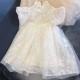  Summer Cheongsam Dress Birthday Dress Baby Girl Bubble Sleeve Children's Princess Dress